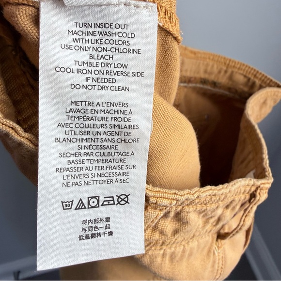 Anthropologie Brendan Utility Pants 8 Mustard Cargo Barrel Ankle High Rise Pants - Picture 11 of 16